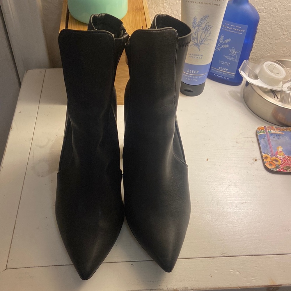 Black healed booties